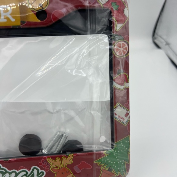 Metal License Plate Frame Merry Christmas Happy New Year Front/Rear - Picture 3 of 8